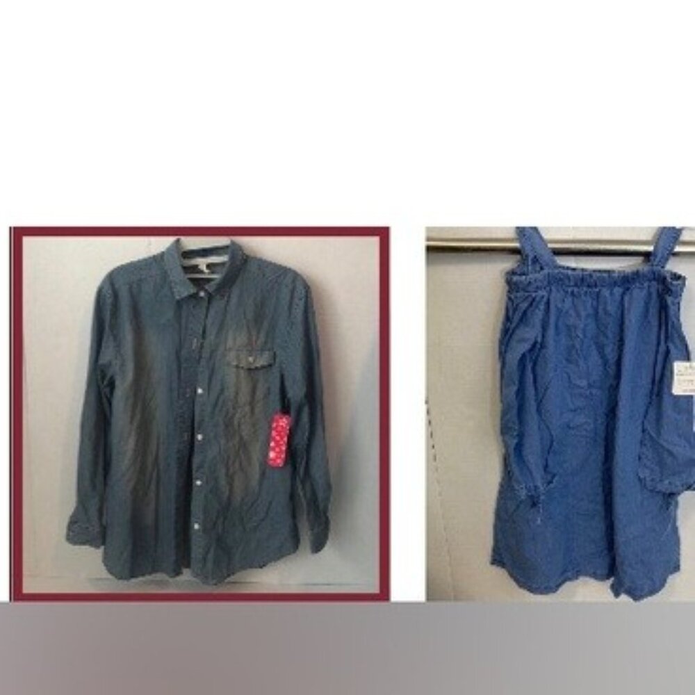 Bundle 2 NEW NWT fabkids Shirts denim cotton girls sizes 14/16 10/12